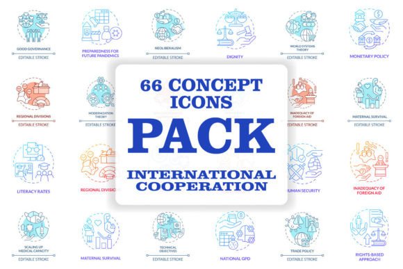 Download International Cooperation Concept Icons - Cooperation Collection