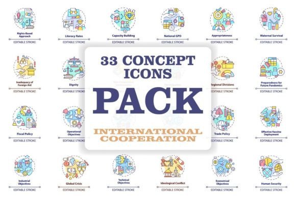 Download International Cooperation Concept Icons - Cooperation Collection
