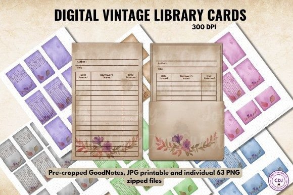 Download Vintage Library Cards Ephemera Clipart - Premium Resources