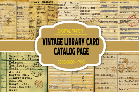 Download Vintage Library Card Catalog Page - Library Collection