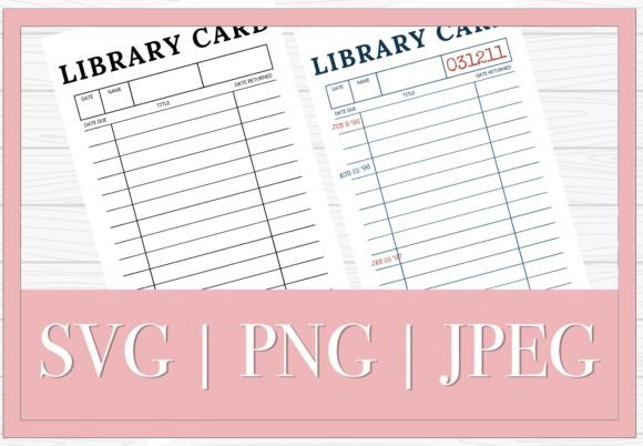 Download Coquette Vibe Library Card Book Art SVG - Library Collection
